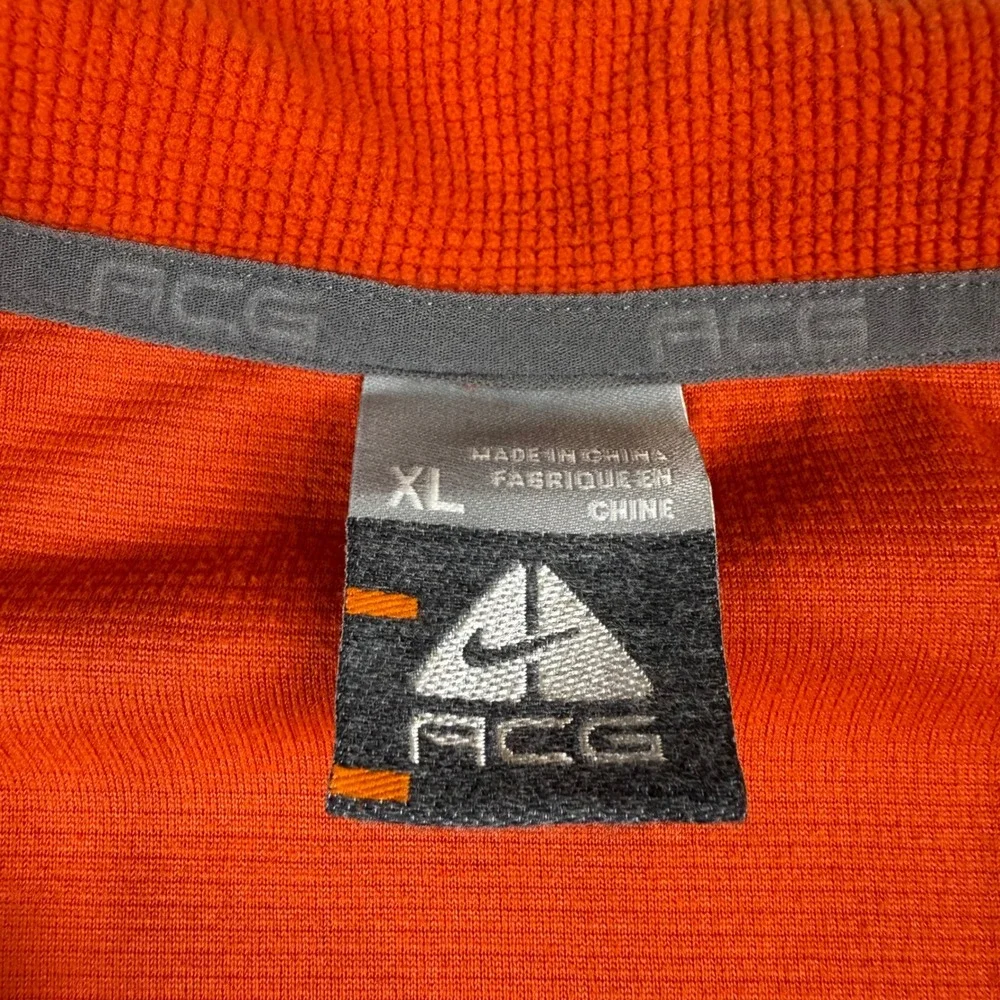 Nike ACG Mens XL Orange Pullover‎ 1/4 Zip Long Sleeve Athletic Shirt